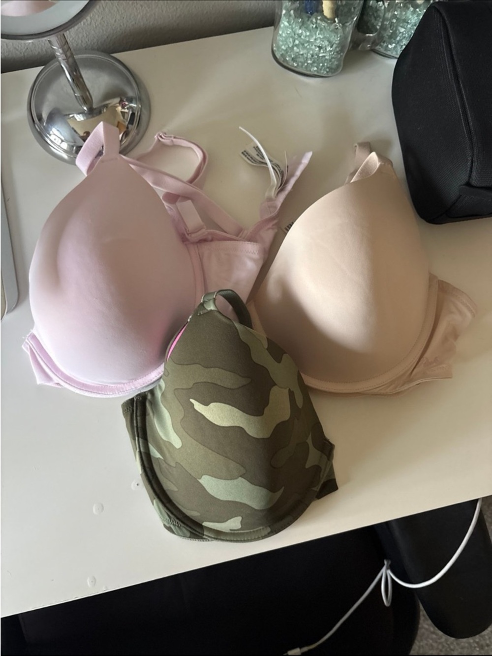 3-Pack Bra is Set - Pink, Nude & Camo